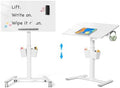35" Glass Mobile Standing Desk, Foldable Desktop for Storage by JYLHJOYSEEKER