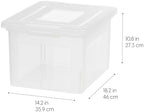 IRIS USA 8 Pack File Box, Plastic Document Organizer with Lid, 35 Qt, Clear - Image 4