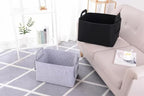 Minoisome Storage Basket Felt Storage Bin Collapsible& Convenient Box Organizer with Carry Handles for Office Bedroom Closet Babies Nursery Toys Laundry (Black, 15.7inch（L）×11inch（W）×10inch（H）) - Image 6