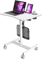 28" Mobile Standing Desk with Cup Holder & Widened Slots by JYLHJOYSEEKER