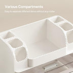 HBlife Desk Organizer with Pencil Pen Holder for Desk, Pen Organizer with 2 Drawers, Desk Organizers and Accessories with Compartments, Desktop Storage for Office, Home, School, Art Supplies, White - Image 3