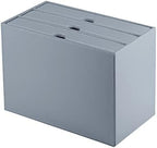 Leather Desk Organizer with 3 Drawers/Tray, Executive Office Supplies Desktop Filing A4 File Cabinet/Holder, Stackable Storage Box Grey (Gray) - Image 2