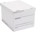 Staples Storage & Filing Box, Basic-Duty with Handles & Removeable Lid, Letter & Legal Size Documents, Stackable, 20-Pack, White/Black by Staples