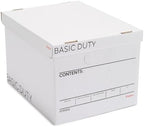 Staples Storage & Filing Box, Basic-Duty with Handles & Removeable Lid, Letter & Legal Size Documents, Stackable, 20-Pack, White/Black by Staples