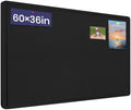 Large Bulletin Board 60" x 36" Felt Cork Board - Decor Pin Board, Black by Hrrtyueg