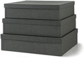 Soul & Lane - Black Kraft Decorative Storage Boxes with Lids, Set of 3 by SoulLane