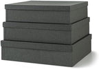 Soul & Lane - Black Kraft Decorative Storage Boxes with Lids, Set of 3 by SoulLane