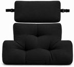 2 Piece Neck Pillow and Lumbar Support Back Cushion Set for Recliner, Black by WhereEaseMeetsGrace