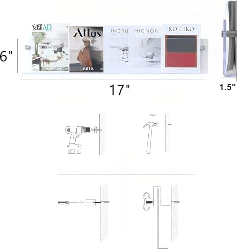 ROYALITA 2-Pack Acrylic Magazine Holder Brochure Holder, Clear 17 Inch - Image 4