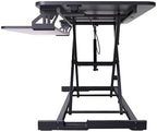 Rocelco Sit/Stand Desk Riser - 33 lb Load Capacity - 21.3" Height x 43" Width x 20.5" Depth - Desktop, Desk - Black - For Monitor, Notebook, Keyboard - Keyboard Tray, Ergonomic, Grommet, Cable - Image 6