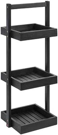 happimess Tilly 30" 3-Tier Acacia Freestanding Shower Caddy, Black by Happimess