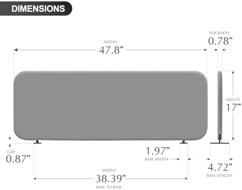DECOLAB Desk Dividers, Portable Table Partition Panel 48"x18", Steel - Image 6