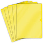 Yellow Vinyl Folders, Heavy Duty Plastic Folders with Clear Front Pocket, Doctor Stuff, Letter Size L-Type Document Holder for Home, Office and Medical, Pack of 100 by DoctorStuff