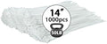 White Zip Ties 14 inch (1000 Pack), Clear, 50 lb, UV Resistant Cable Ties for Outdoor Use, LOCKLOCK by Unknown