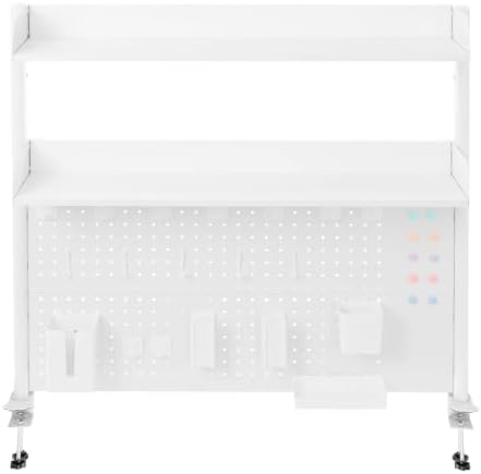 2-Tier Clamp on Desk Organizer Shelf with Pegboard Desktop Storage - Image 5