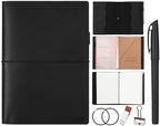 Eaasty Leather A5 Travelers Journal Notebook Cover, Black by Eaasty