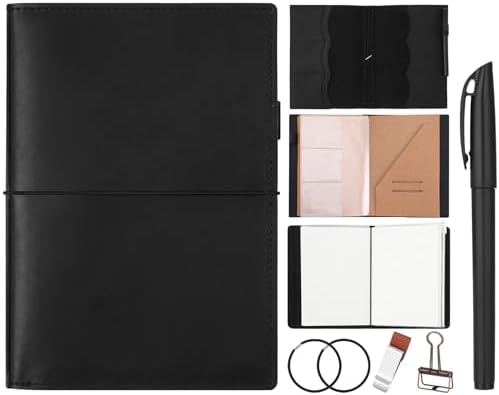Eaasty Leather A5 Travelers Journal Notebook Cover, Black by Eaasty