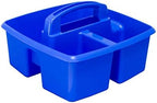 Storex Classroom Craft Caddy, 3 Compartment Plastic Organizer with Carry Handle, Assorted Colors, 9.25 x 5.25 x 9.25 Inch, Case of Six 5-Packs (00941U06C) - Image 2