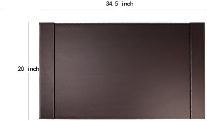 SumacLife Executive Modern Large Matte Coffee Brown Leather Laptop Mat Office Desk Pad 34" x 20" with Lifting Side Rails for Blotter Paper - Image 7