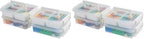 IRIS USA 1 Qt. Plastic Storage Bins with Lids, 4 Pack, Craft Storage Container, Sensory Bin, Organizing Containers for Home, Office & Art Supplies, Stackable, White by IRISUSA