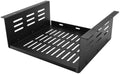 Under Desk Storage Shelf, 12"x11" Vented Steel Desk Add-On Tray for Small Form Factor SFF Computers Laptop, Compatible with PlayStation 4 PS4 Pro PS4 Slim by Patioer