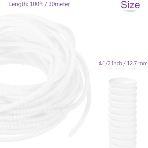 DMiotech 100ft Wire Loom Split Tubing 1/2 Inch(12.7 mm) ID White - Image 3