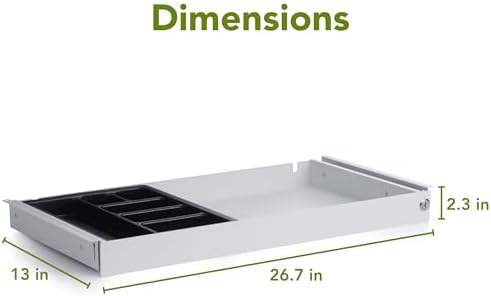 Perfect POSTURE Under Desk Drawer & Organizer 13" x 28" Metal Desk Storage - Image 3