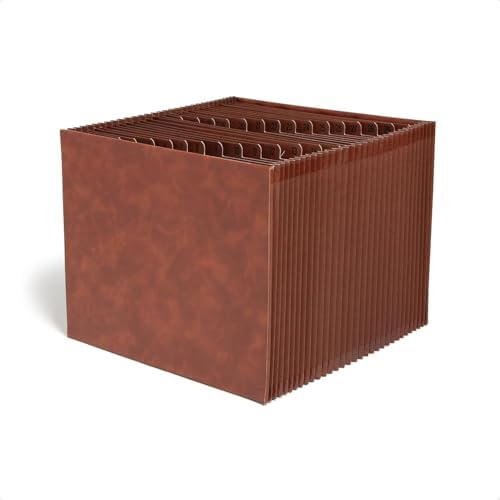 Smead Tuff Accordion File Organizer, Office Supplies, Daily 1-31 Desk Organizer, Letter Size, Premium Vegan Leather, Office Desk Accessories (73785) by SMEAD