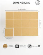 Bumusty 48" x 36" Large Cork Board Alternative, Mustard Yellow - Image 2