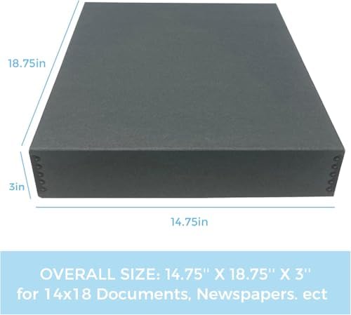 Lineco Museum Archival Storage Box, Drop Front, 14.75x18.75x3 in, Gray - Image 2