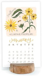 1Canoe2 2027 Mini Desk Calendar, Standing Desktop Calendar, Wildflowers - Image 4