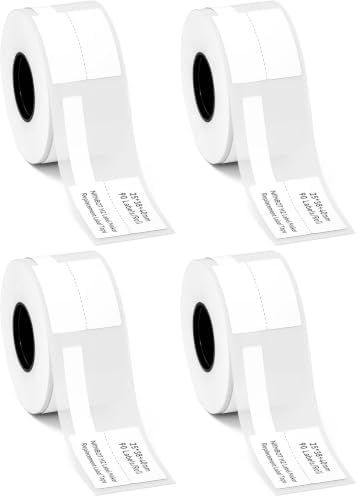 NIIMBOT M2/M3 Thermal Transfer Cable Labels 0.98''x3.07'', for M2/M3 Label Maker, PET Material, Waterproof and High-Temperature Resistance, Long Storage Time, White(25x78mm-90) (Pack of 4) by NIIMBOT%C2%AE