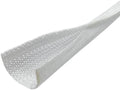 Electriduct 3/4" Side Entry Cable Wrap Braided Sleeving with Hook & Loop Fastener - 100 Feet (White) by Electriduct