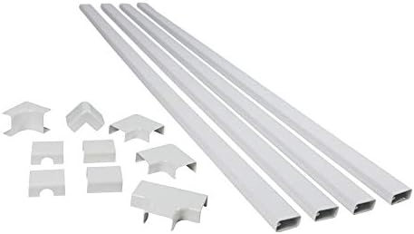 Legrand Wiremold C310 Cordmate III 10 Foot 11 Piece Cord Cover Kit, Organizer for Wall, Holds Up to 5 Cords or Cables, 45"L x 1.5"W, White (1 Pack) by Legrand-Wiremold