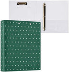 Standard View 3 Ring Binder, Green White Polka Dot Durable Flexible Portable Waterproof Hardcover 1.5 Inch D Rings 500-Sheet Capacity Organizer 2PC by Unknown