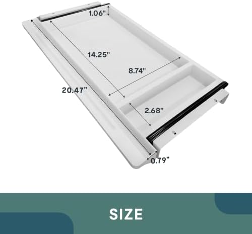 FLEXISPOT Under Desk Drawer, Under table Mounted Drawer, Standing Workstation Storage Attachment - 20.6” Width, White - Image 2