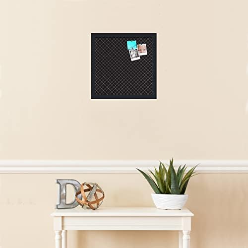 PinPix 14x14 inch Cork Bulletin Board. This Decorative Framed Pin Board Comes with Diamond Pattern in Black Design and Satin Black. Ideal for Home, Office Decor or School (PinPix-120) - Image 3