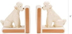 Creative Co-Op 2-Piece Hand-Painted Stoneware Vintage Poodle Bookends, White and Gold Finish - Image 2