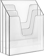 Acrimet Vertical Triple File Folder Holder Organizer Sorter, Clear by Organizingyourlife
