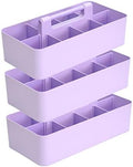 -Large Portable Caddy, DIY Dividers, 8 Compartments, School Office Supplies Home Business Basket with Handle Storage Modern Made in USA (3 PACK, Lavender) by EnjoyOrganizer