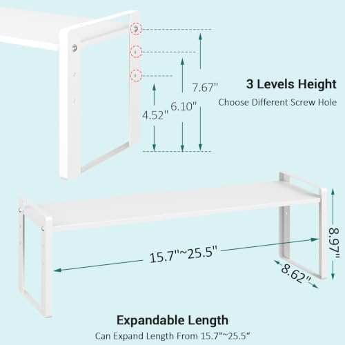 2 Pack Long Expandable Kitchen Cabinet Organizer Shelves - Image 3