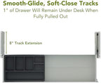Perfect POSTURE Under Desk Drawer & Organizer 9.5 x 34.5 Metal Desk Storage - Image 6