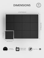 Bumusty 48"x 36" Large Felt Bulletin Board Tiles, Black - Image 2