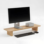 White Oak Single Monitor Stand Riser - 31.5" Wooden Monitor Stand for iMac, Laptop & Monitor, Minimalist Desk Shelf Organizer - Image 2