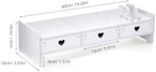 Computer Monitor Riser with Drawer Keyboard Storage Rack for Desk Organization Desk Shelf Organizer for Laptop 19.29 X 7.48 X 3.93 in White Wood-Composite - Image 4