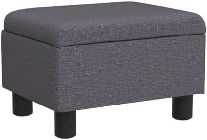 Small Foot Stool Under Desk Foot Stools Ottoman Footstool Foot Stools Small Footstools Foot Stool for Living Room Foot Rest 15" W x 12" D x 9.5" H Linen Dark Grey - Image 5