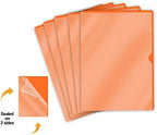 Orange Vinyl Folders, Heavy Duty Plastic Folders with Clear Front Pocket, Doctor Stuff, Letter Size L-Type Document Holder for Home, Office and Medical, Pack of 25 - Image 2