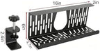 Under Desk Cable Management Tray, Cord Organizer for Desk Cable Management Tray Under Desk with Clamp for Home Office, Standing Desk (2Pack Black) - Image 2