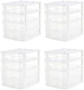Gracious Living 4-Drawer Desktop/Countertop Organizer, White/Clear, 4 Pack by GraciousLiving