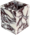 Natural Marble Stone Square Storage Container Empty Vessel Holder Cup for Candle/Pens/Sundries items (Calacatta Purple) by StonePlus